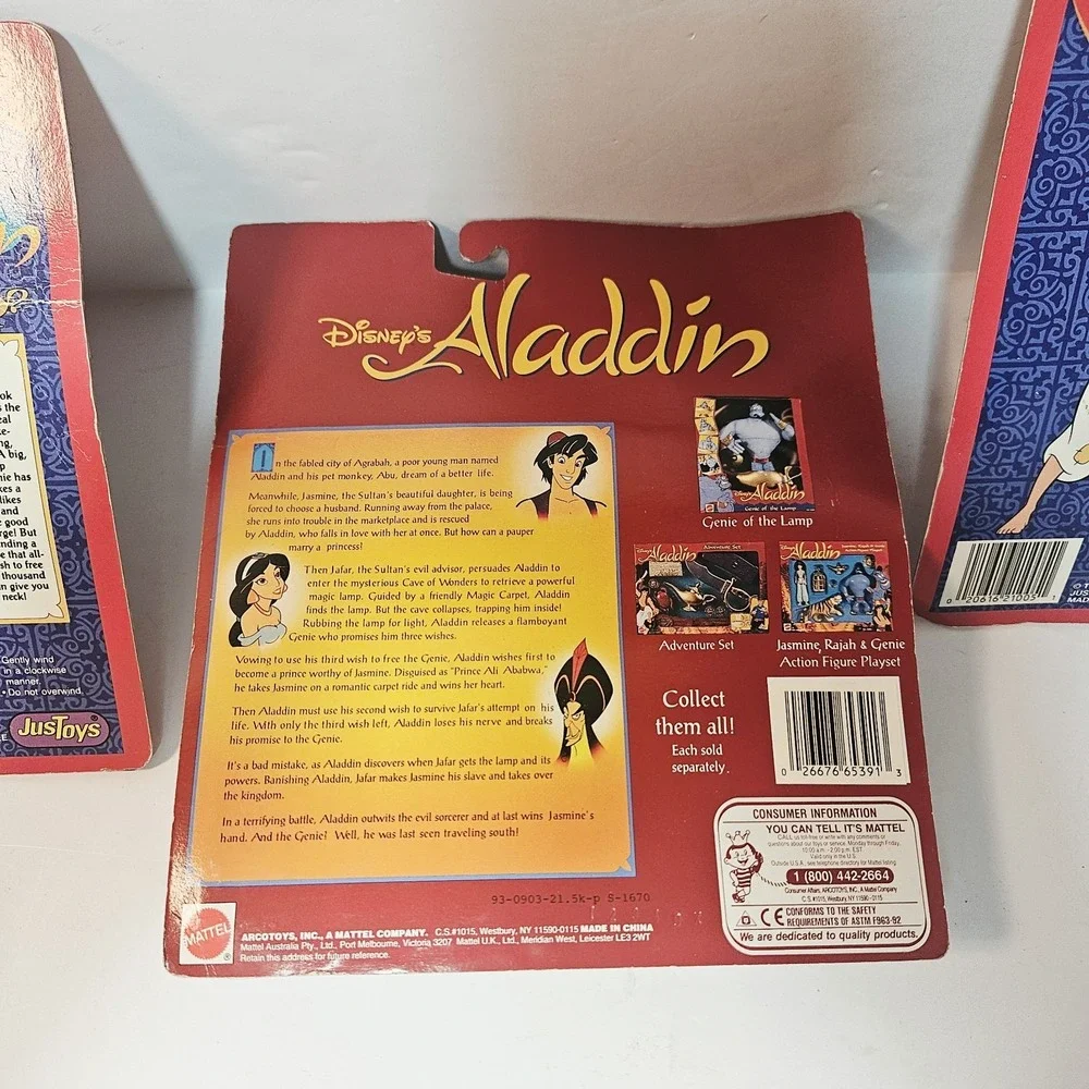 NEW VINTAGE DISNEY'S Aladdin Lot Figures Jasmine Magic Carpet, Prince Ali, Genie